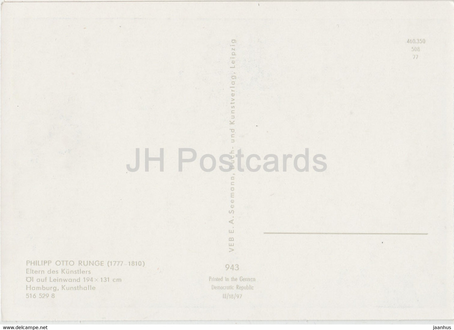 peinture de Philipp Otto Runge - Eltern des Kunstlers - enfants - 943 - Art allemand - Allemagne DDR - inutilisé