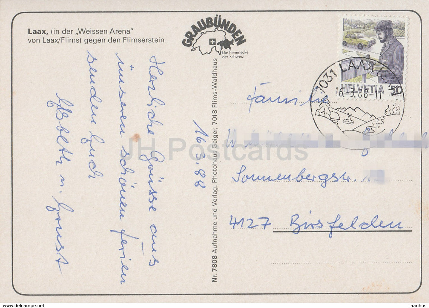 Laax - in der Weissen Arena - Flimserstein - 7808 - 1988 - Suisse - d'occasion