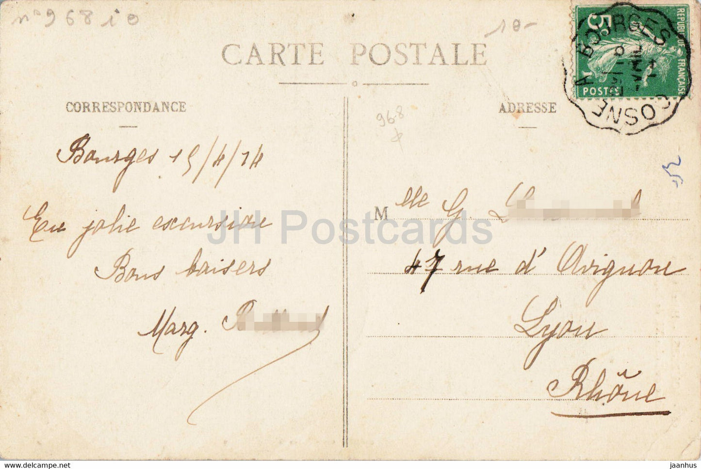 Bourges - Hotel Cujas Statue de Louis XI - de Baffier - Denkmal - alte Postkarte - 1914 - Frankreich - gebraucht