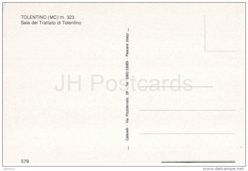 Sala del Trattato di Tolentino - Hall of the Treaty of Tolentino - Tolentino - 579 - Italia - Italy - unused - JH Postcards