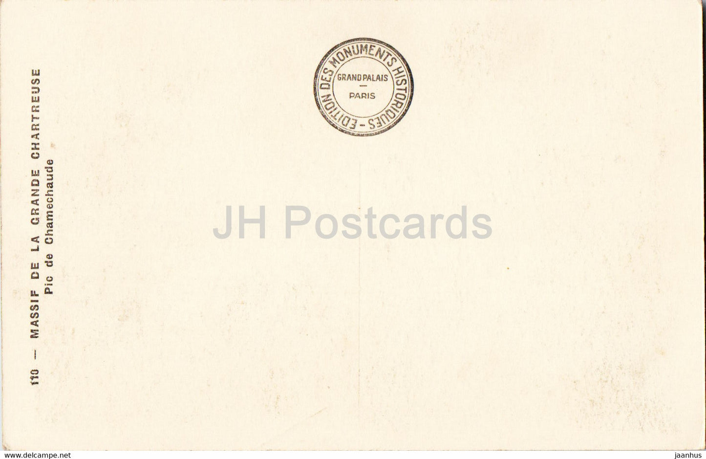 Massif de la Grande Chartreuse - Pic de Chamechaude - 110 - carte postale ancienne - France - inutilisée