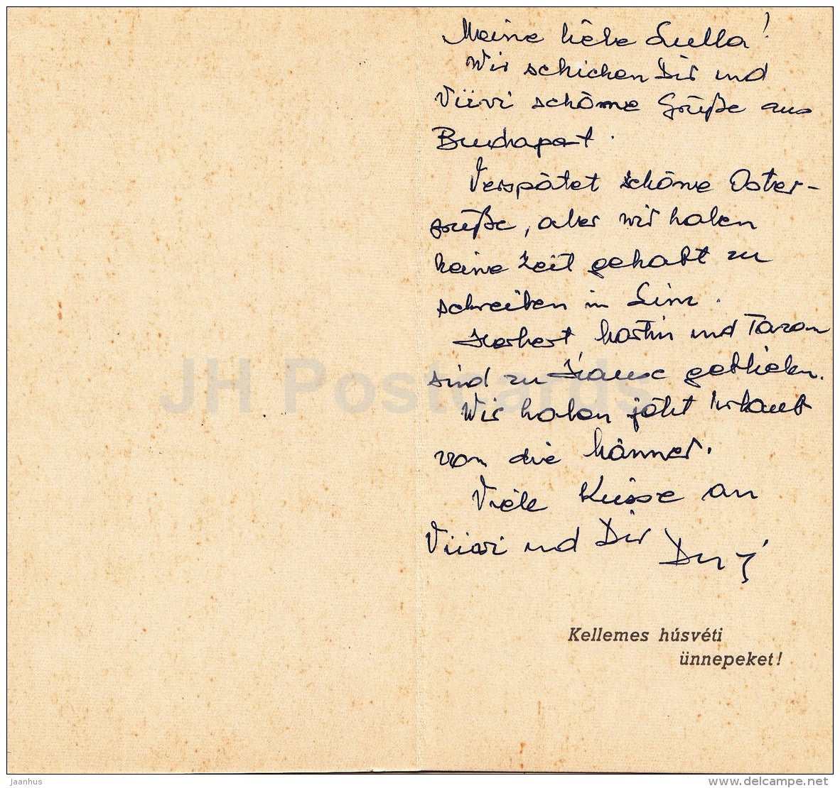 Easter Greeting Card by Molnar Laszlo - decorated egg - illustration - Hungary - used - JH Postcards