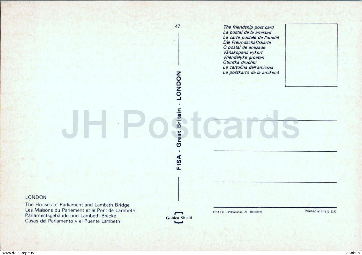 London - The Houses of Parliament and Lambeth Bridge - 47 - England - United Kingdom - unused