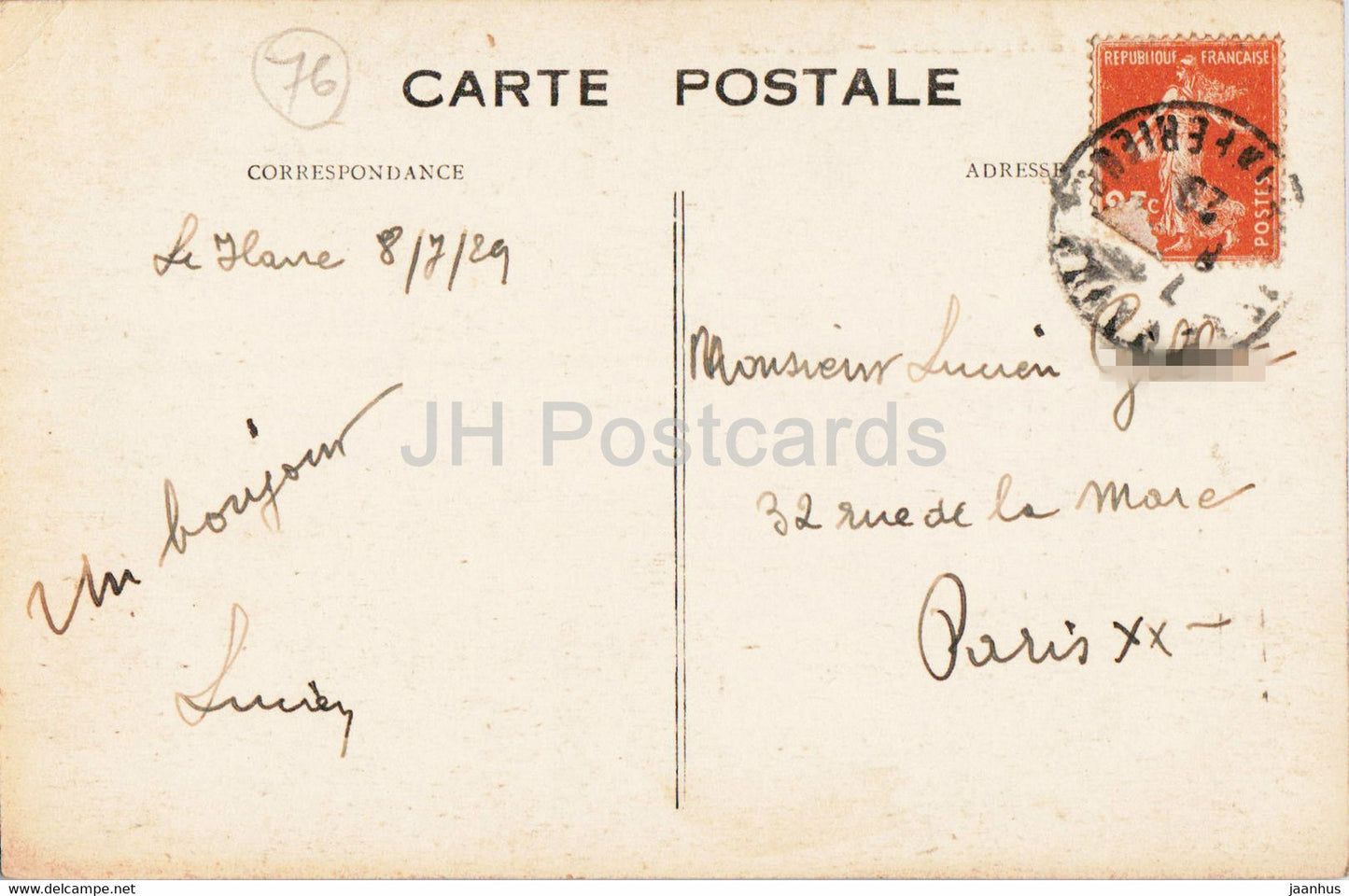 Sainte Adresse - Le Pain de Sucre - 187 - old postcard - 1929 - France - used