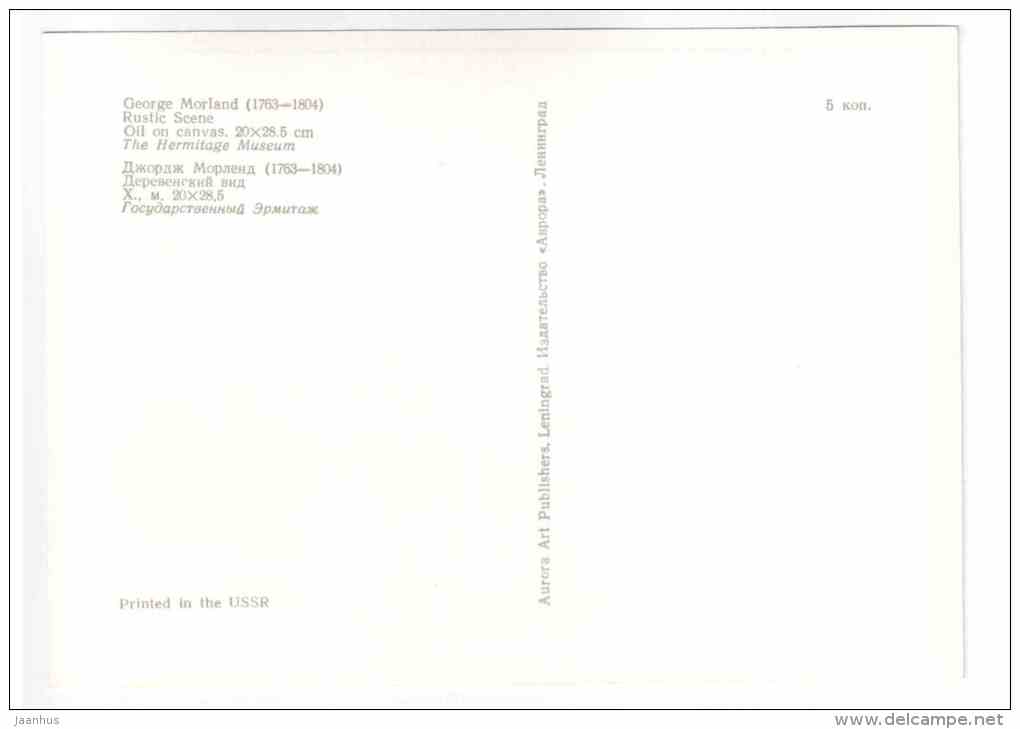 painting by George Morland - Rustic Scene - farm house - british art - unused - JH Postcards