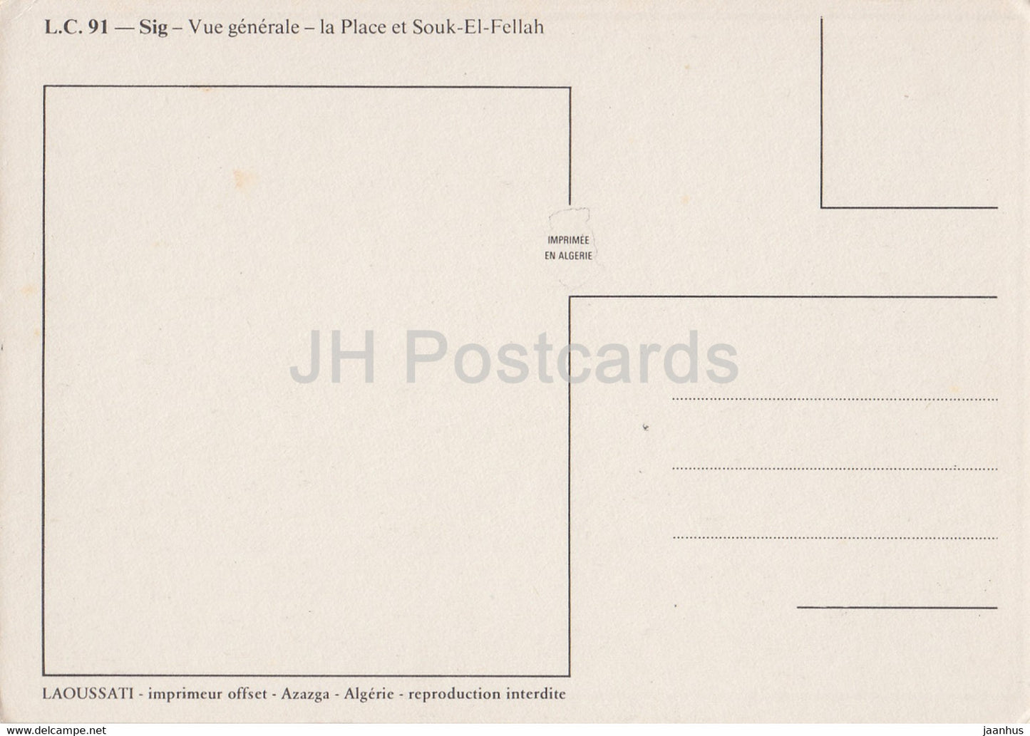 Vue Generale - La Place et Souk El Fellah - Algeria - unused