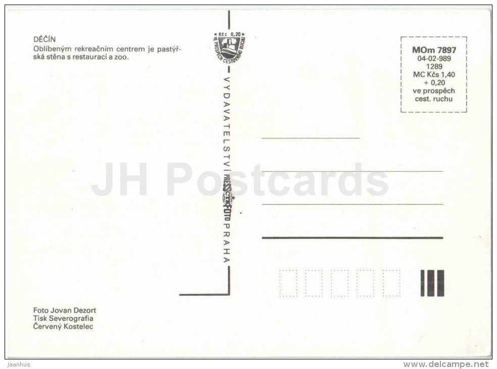 Decin - bridge - restaurant - bus - zoo - Czechoslovakia - Czech - unused - JH Postcards