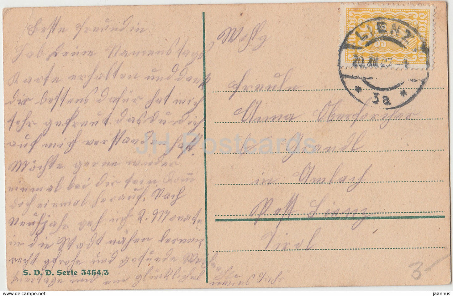 Carte de vœux de Noël - Weihnachtsgrusse - panier - SVD 3454/3 - carte postale ancienne - Allemagne - utilisé