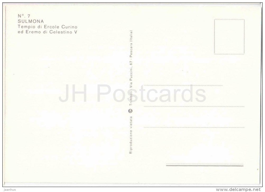 Tempio di Ercole Curino ed Eremo di Celestino V - temple - Sulmona - Abruzzo - 7 - Italia - Italy - unused - JH Postcards