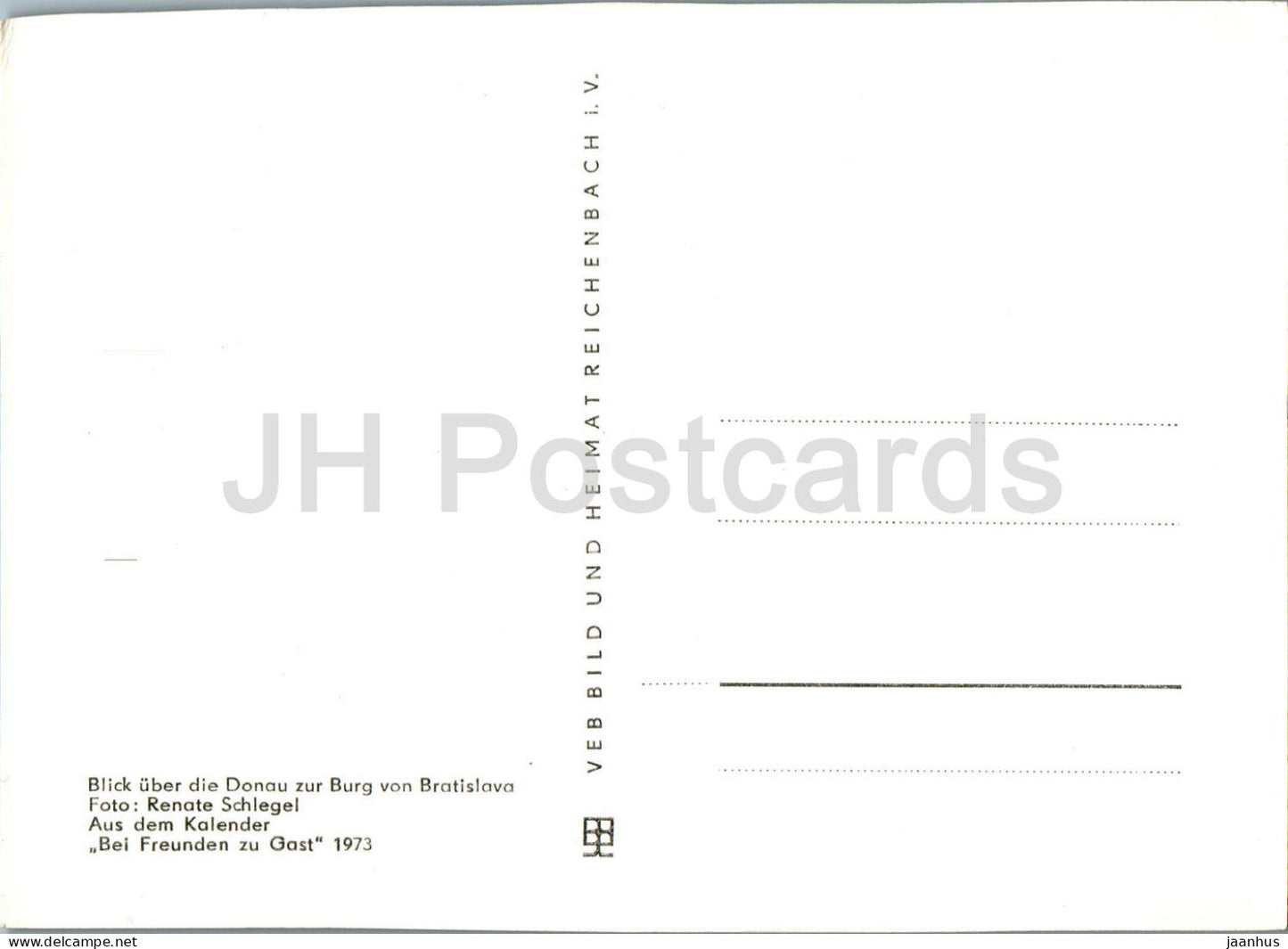 Blick über die Donau zur Burg von Bratislava - bateau - navire - 1973 - Slovaquie - Tchécoslovaquie - inutilisé