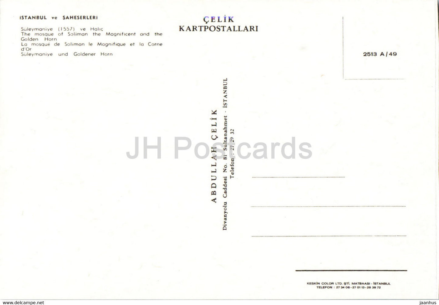 Istanbul - La Mosquée de Soliman le Magnifique et la Corne d'Or - Turquie - inutilisé
