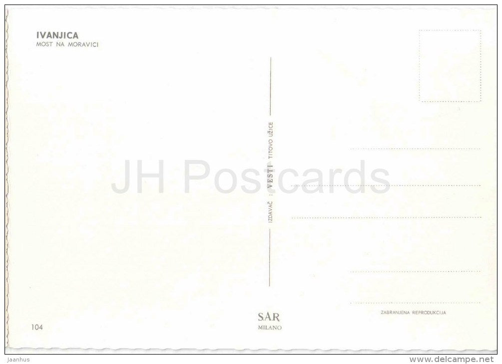 bridge on Moravici river - Ivanjica - Vesti - 104 - Yugoslavia - Serbia - unused - JH Postcards