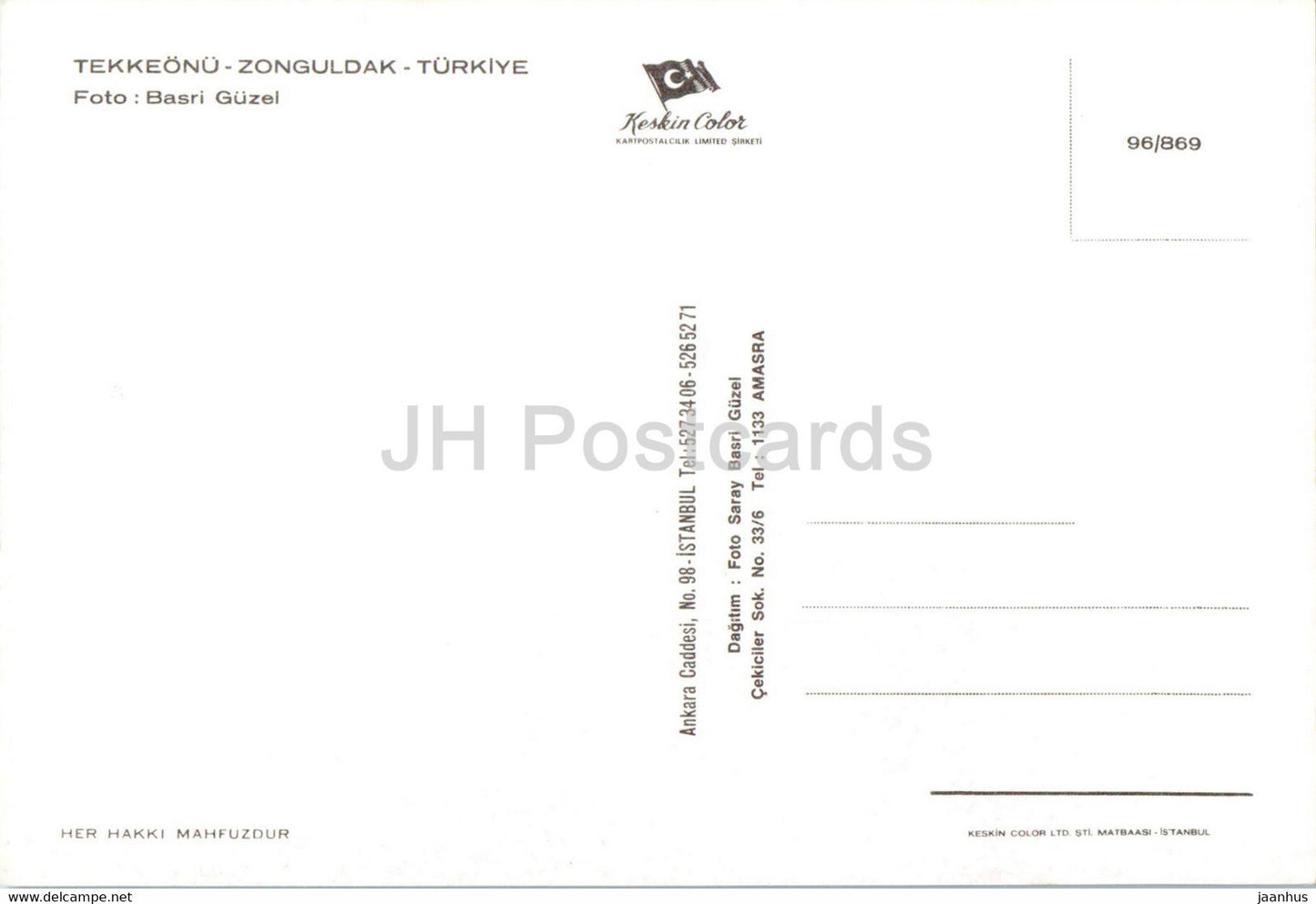 Tekkeonu - Zonguldak - Keskin - Turkey - unused