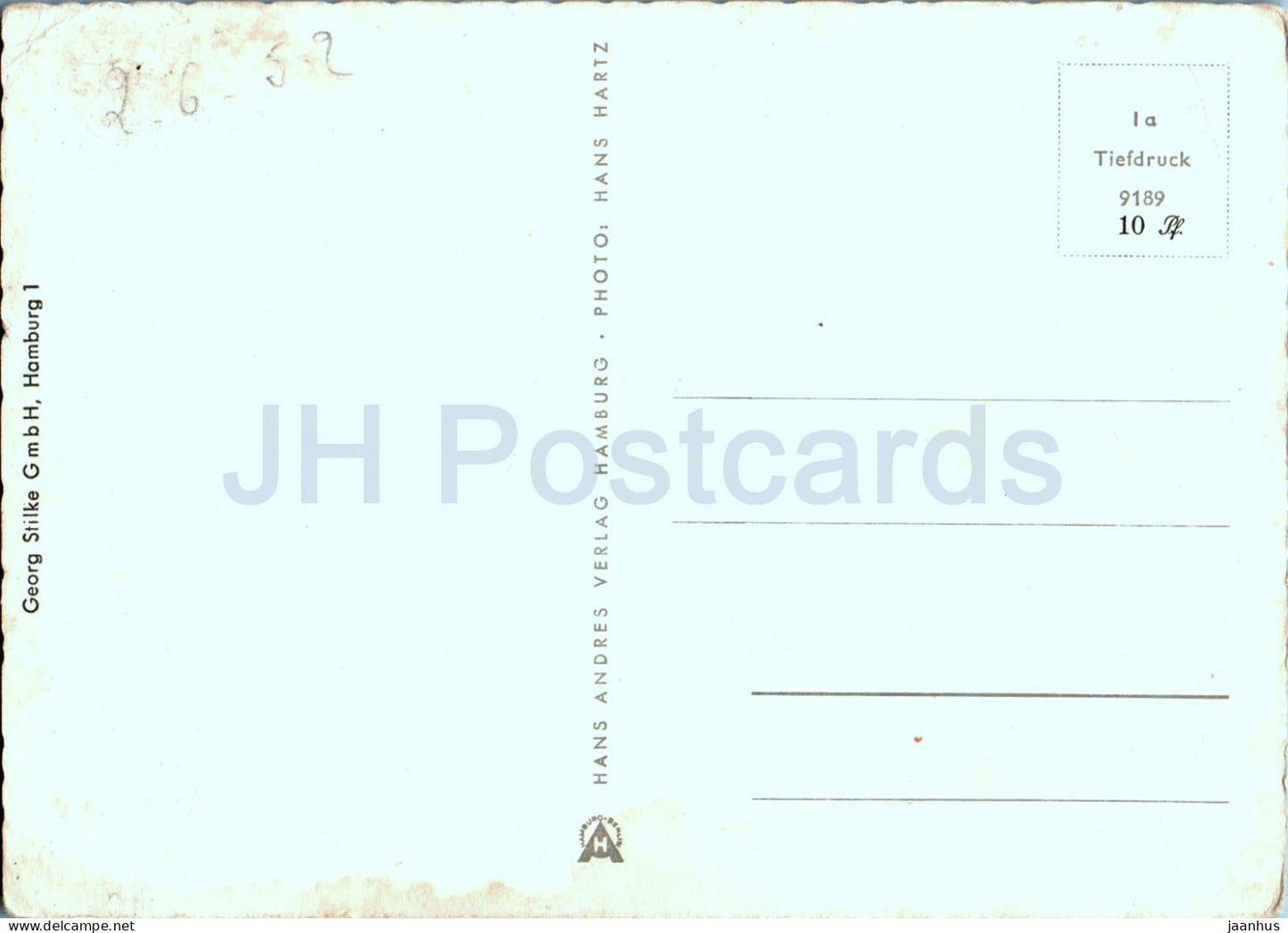 Hamburg - Alsterarkaden und Rathaus - 9189 - alte Postkarte - 1952 - Deutschland - gebraucht