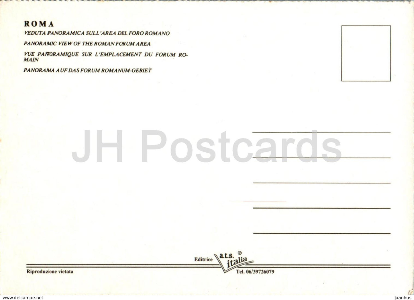Roma - Rome - Veduta Panoramica - Panoramic view of the Roman Forum area - Italy - unused