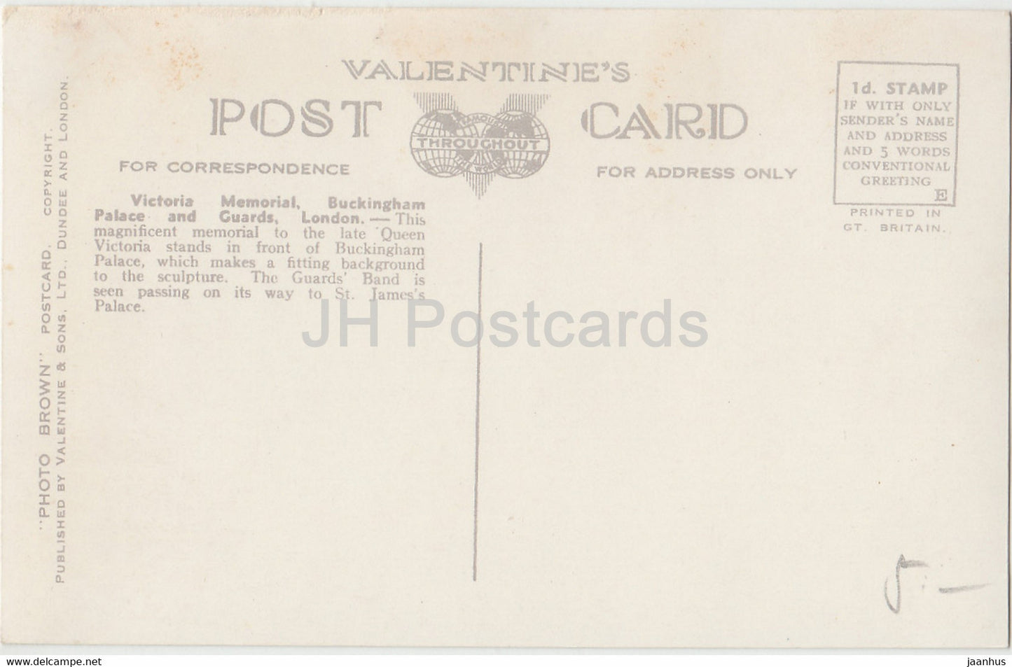 London - Buckingham Palace - Victoria Memorial - Guards - 98505 - old postcard - England - United Kingdom - unused