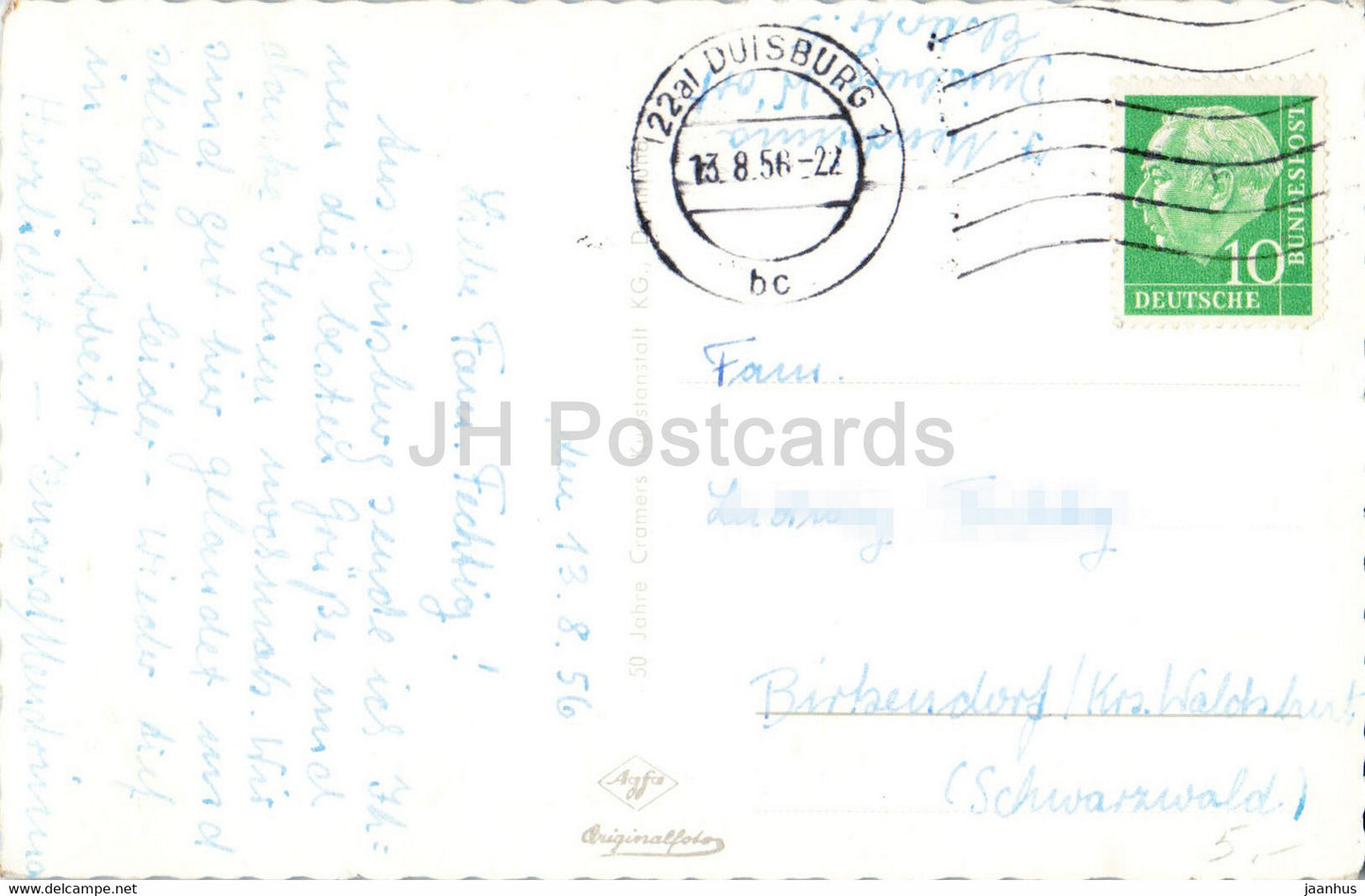 Duisburg - Konigstrasse - Schwanentorbrucke - Oper - Tierpark - 1956 - carte postale ancienne - Allemagne - utilisé