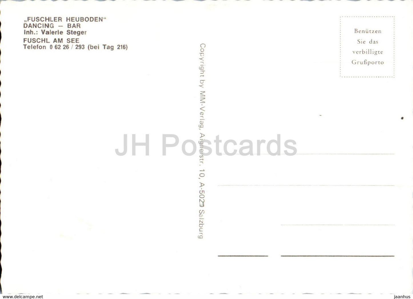 Fuschler Heuboden Dancing Bar - Fuschl am See - Austria - unused