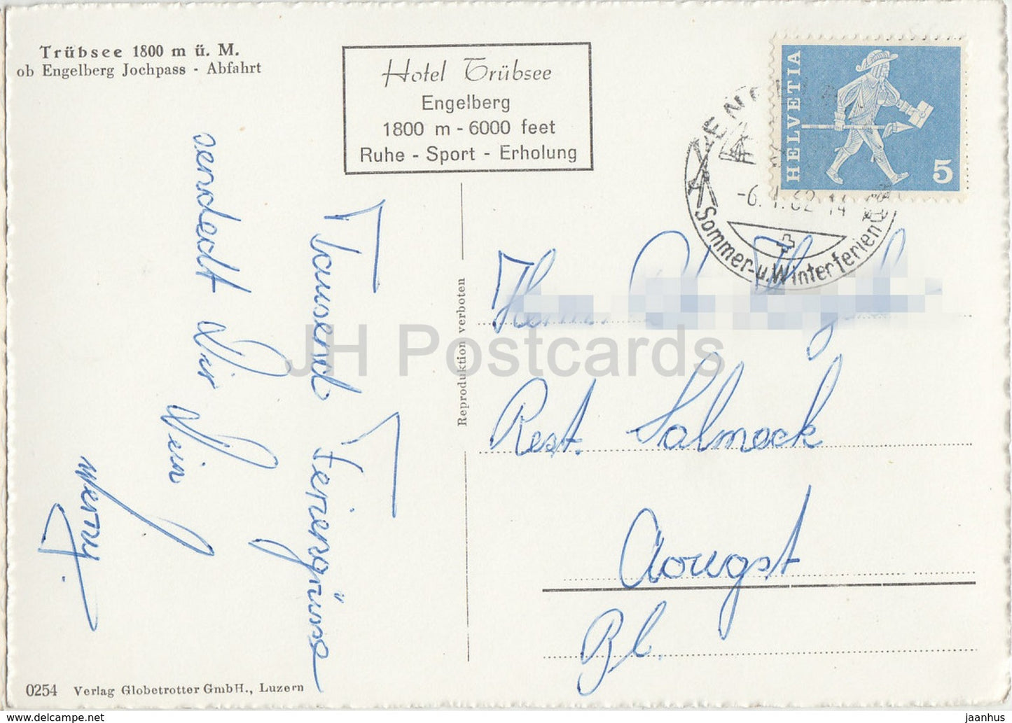 Trubsee 1800 m ob Engelberg Jochpass - Abfahrt - 1962 - Switzerland - used