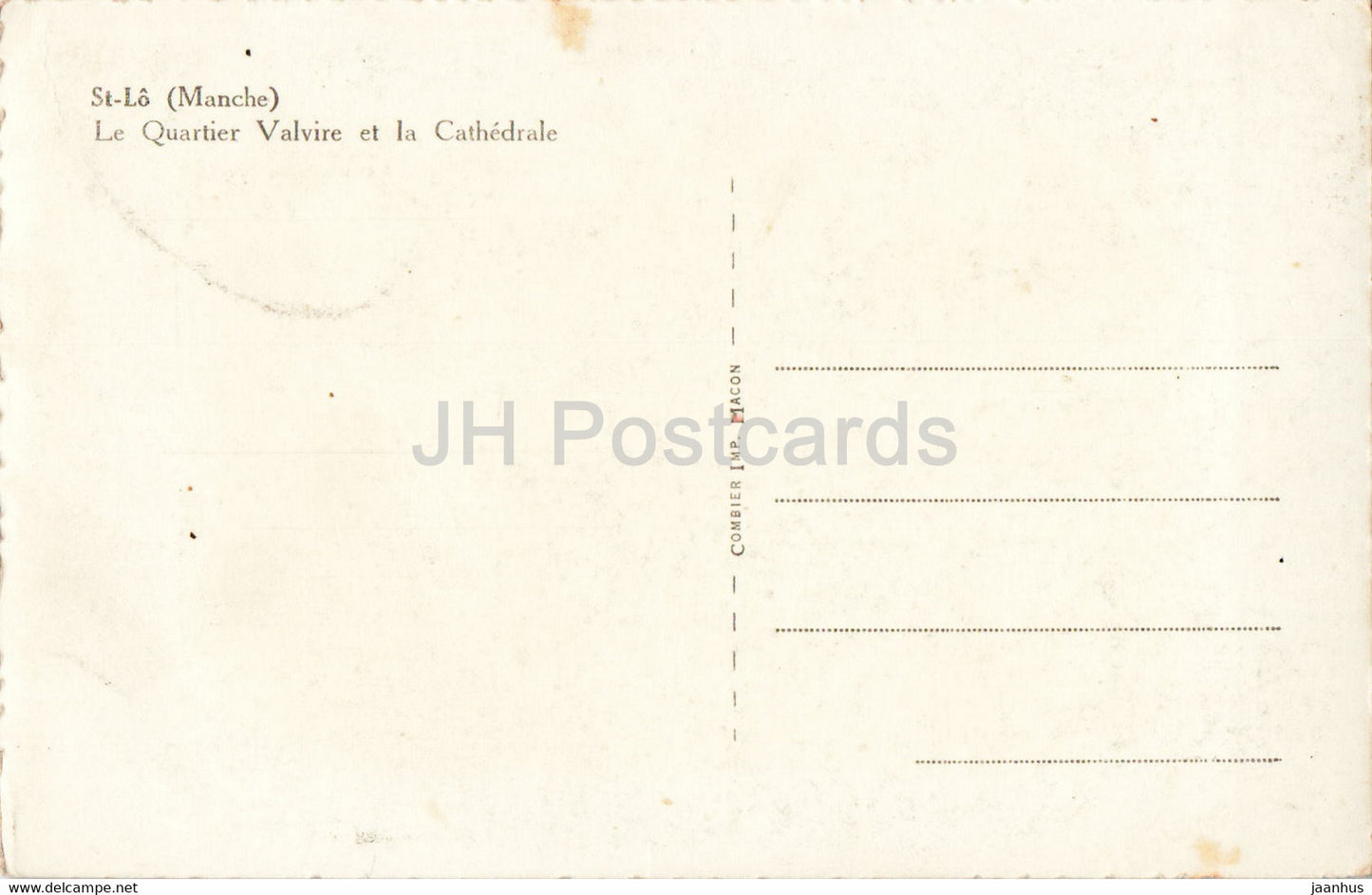 St Lo - Manche - Le Quartier Valvire et la Cathedrale - old postcard - France - unused