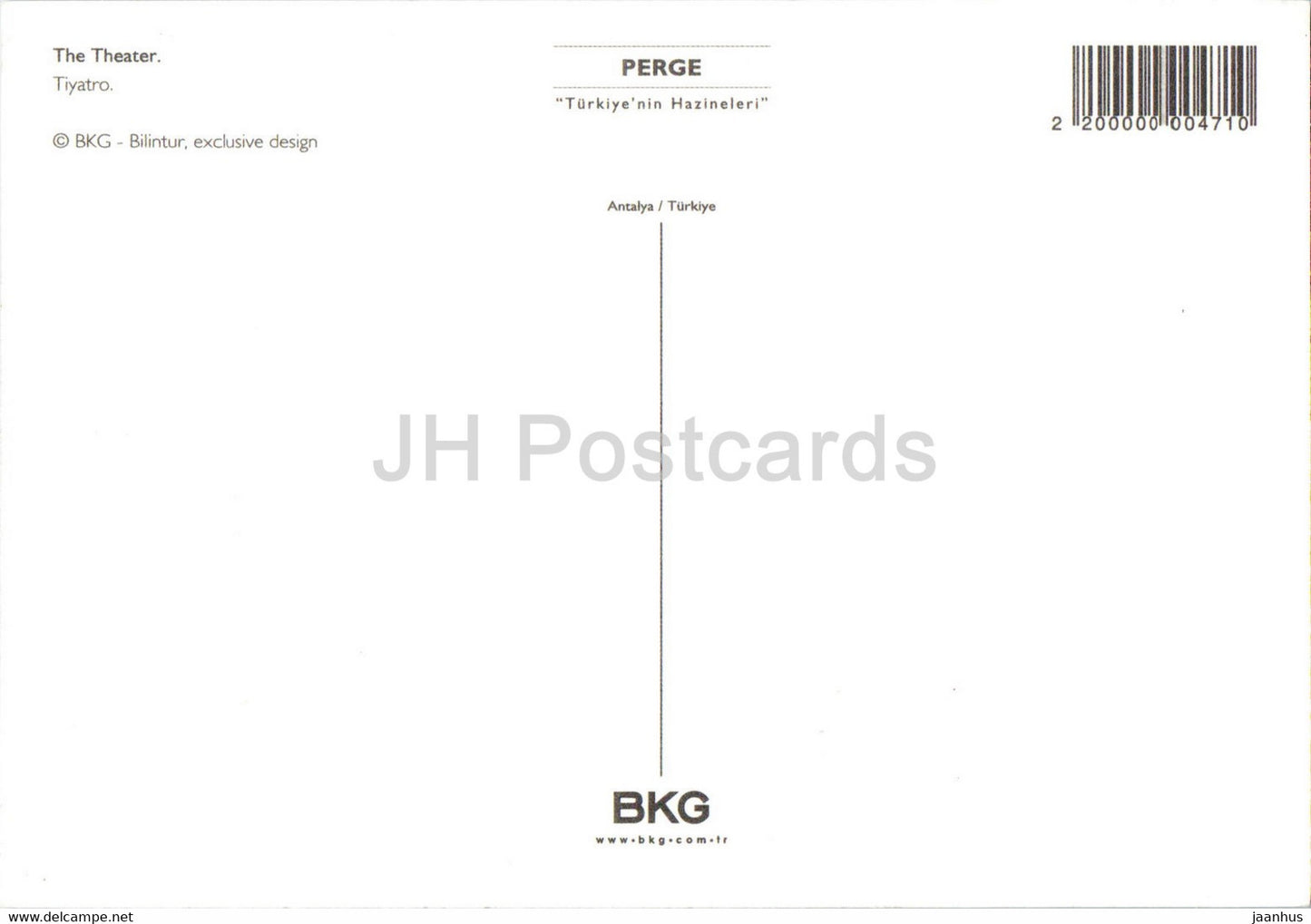 Perge - The Theatre - ancient world - BKG - Turkey - unused