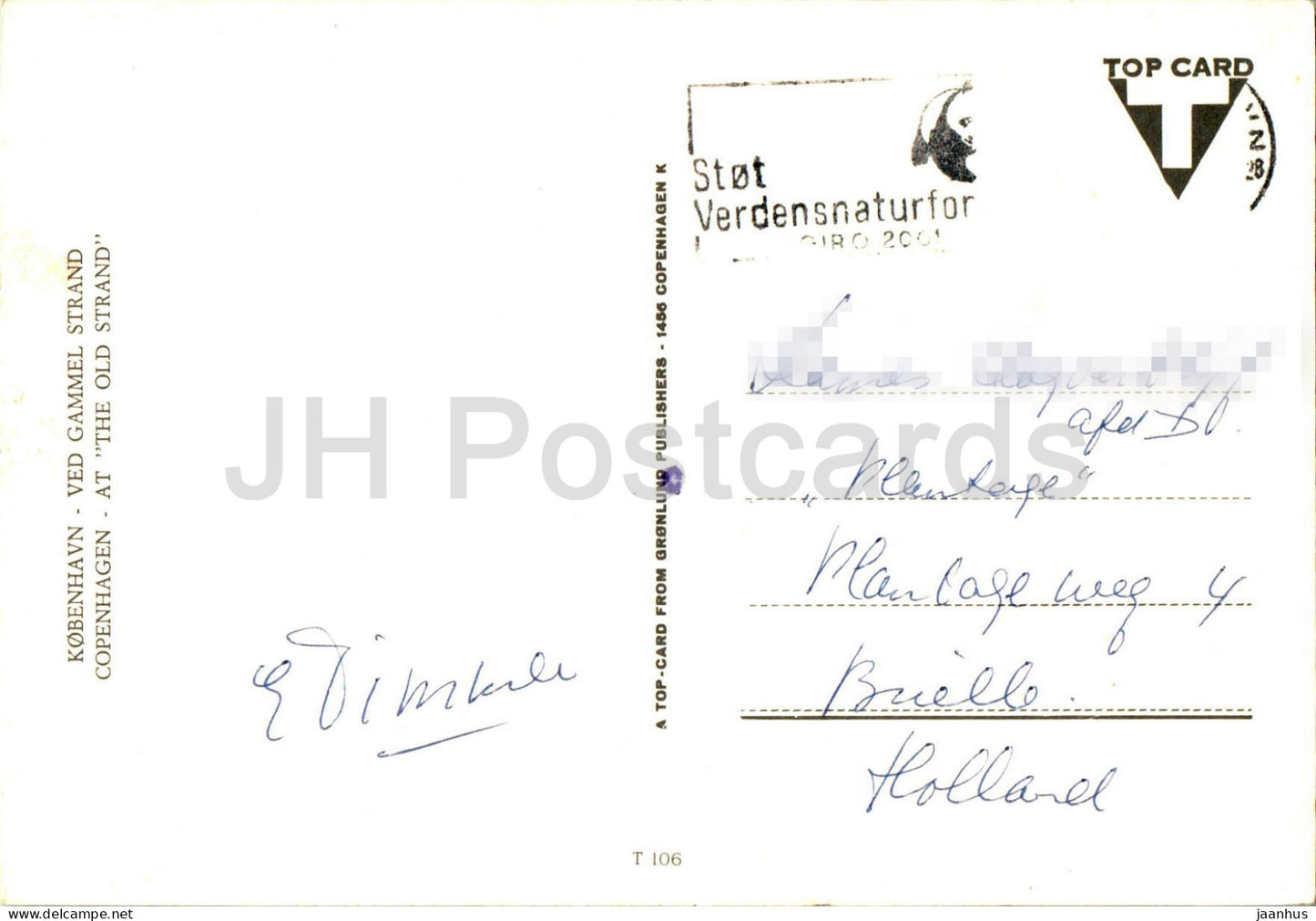 Copenhague - Kobenhavn - Ved Gammel Strand - At the Old Strand - bateau - T 106 - Danemark - occasion