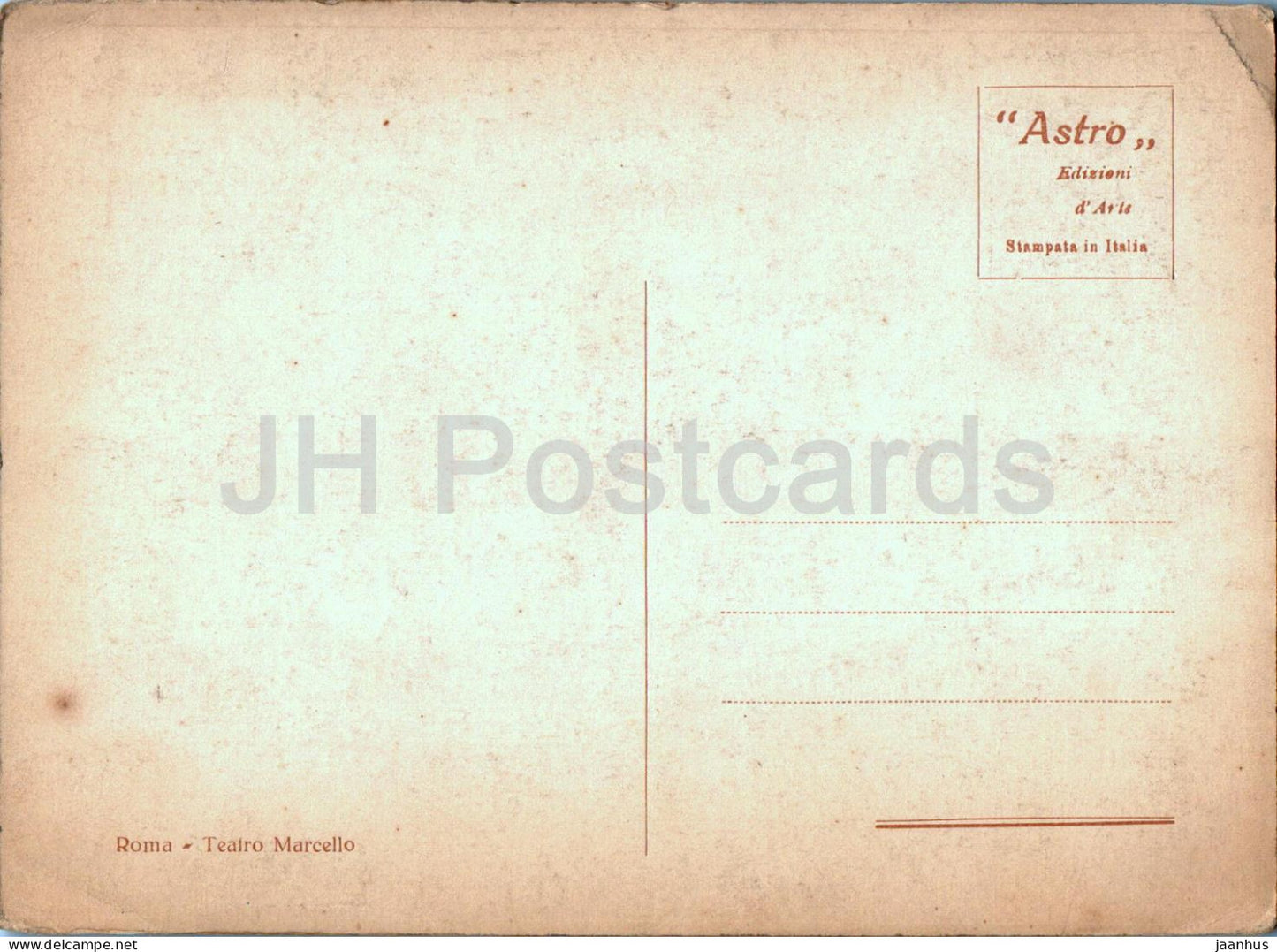 Roma - Rome - Teatro Marcello - théâtre - Astro - illustration - carte postale ancienne - Italie - inutilisé