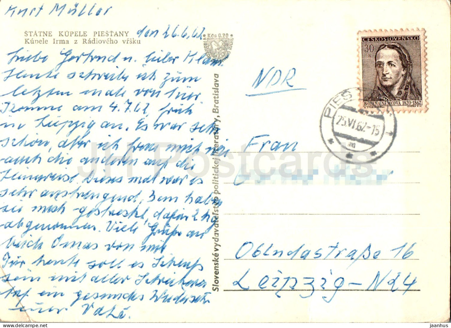 Piestany - Statne Kupele - Kupele Irma z Radiovehu vrsku - Irma spa - 1962 - Slovaquie - Tchécoslovaquie - occasion