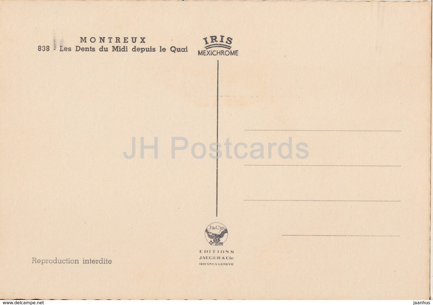 Montreux - Les Dents du Midi depuis le Quai - 838 - Switzerland - unused