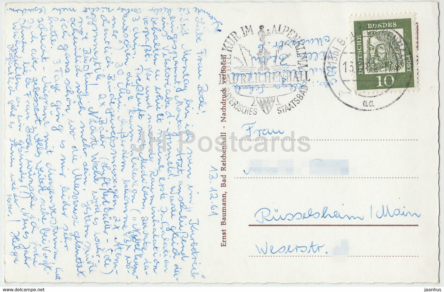 Bad Reichenhall mit Hochstaufen - 1772 m - 1961 - Allemagne - utilisé