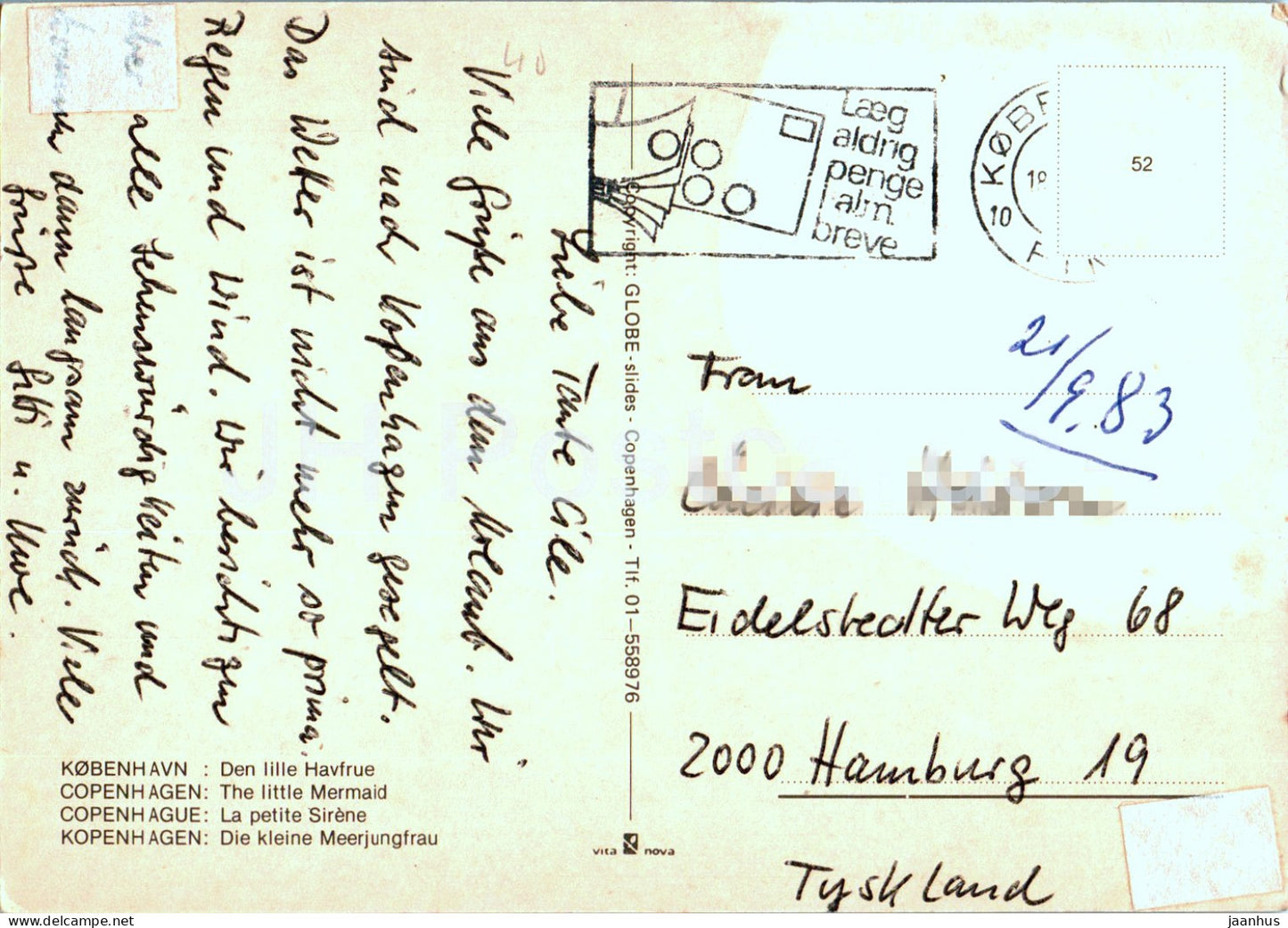 Copenhague - Kobenhavn - Den Lille Havfrue - Petite Sirène - 52 - 1983 - Danemark - utilisé