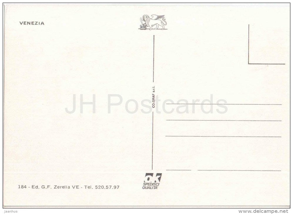 Saluti da Venezia - Ponte di Rialto - Basilica di S. Marco - gondola - Venezia - Veneto - 184 - Italia - Italy - unused - JH Postcards