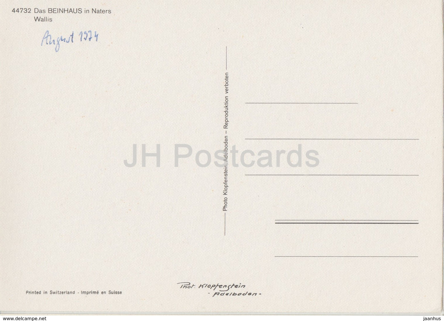 Das Beinhaus in Naters - 44732 - 1974 - Switzerland - used