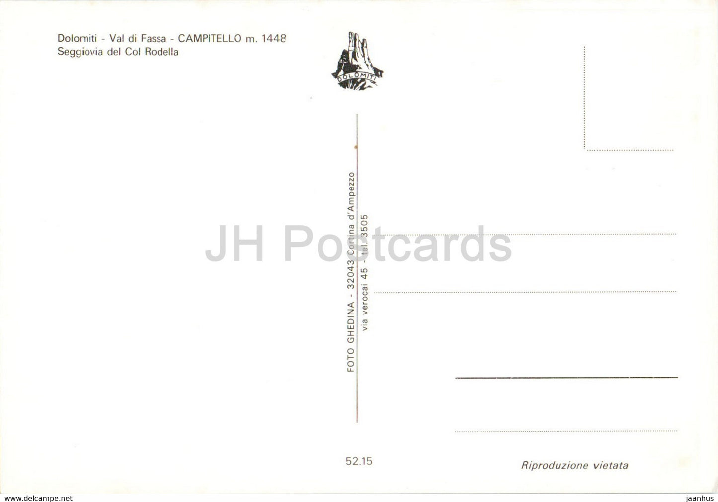Val di Fassa - Dolomiti - Seggiovia Col Rodella - skilift - Italy - unused