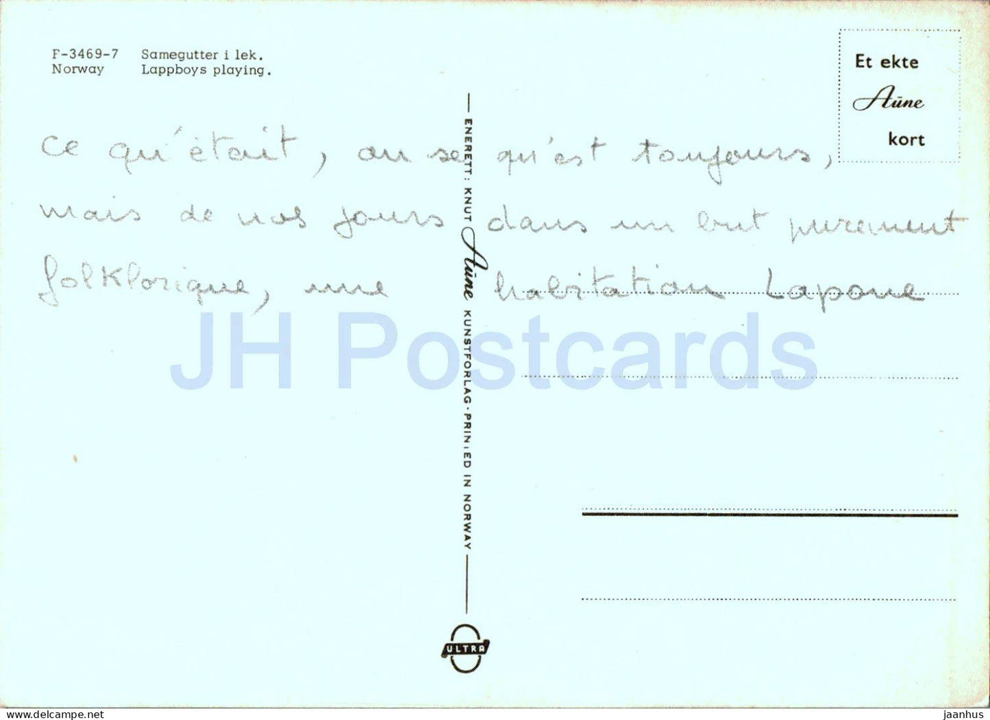 Lappboys jouant - costume folklorique - 3469 - Norvège - utilisé