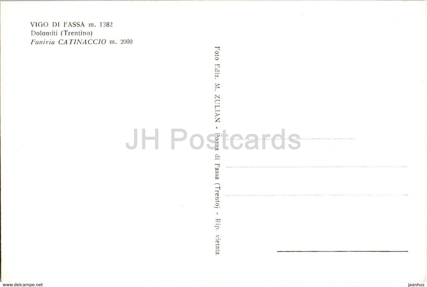 Vigo di Fassa - Funivia Catinaccio - Seilbahn - alte Postkarte - Italien - unbenutzt