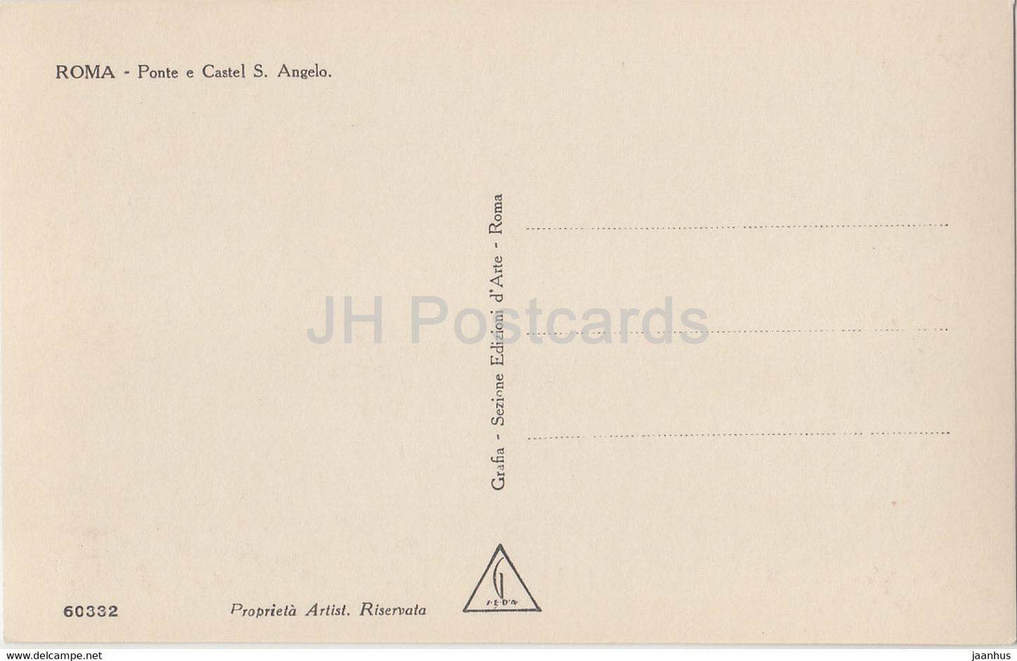 Roma - Rom - Ponte e Castel S Angelo - 60332 - alte Postkarte - Italien - unbenutzt