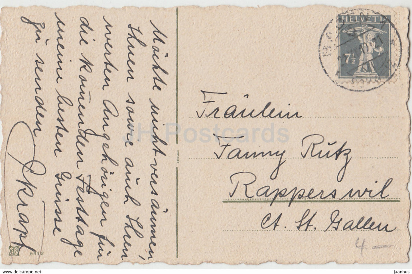 Christmas Greeting Card - Herzliche Weihnachtsgrusse - church - SB 6112 - old postcard - 1919 - Germany - used