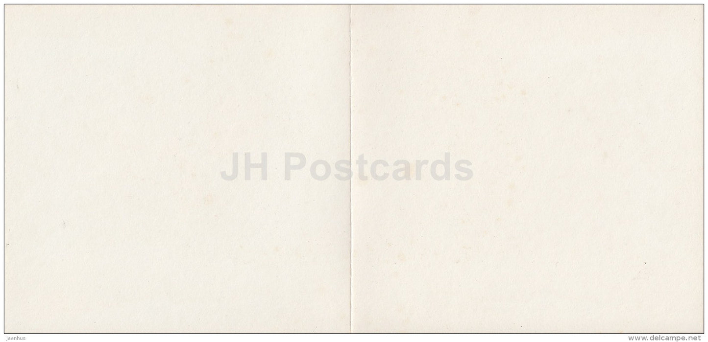 mini birthday greeting card by V. Pankin - red roses - flowers - 1989 - Russia USSR - unused - JH Postcards