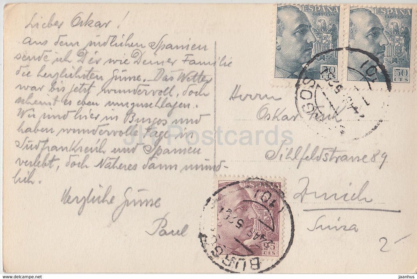 Burgos - Catedral iluminada - La cathedrale iluminee - Lighted Cathedral - old postcard - Spain - used