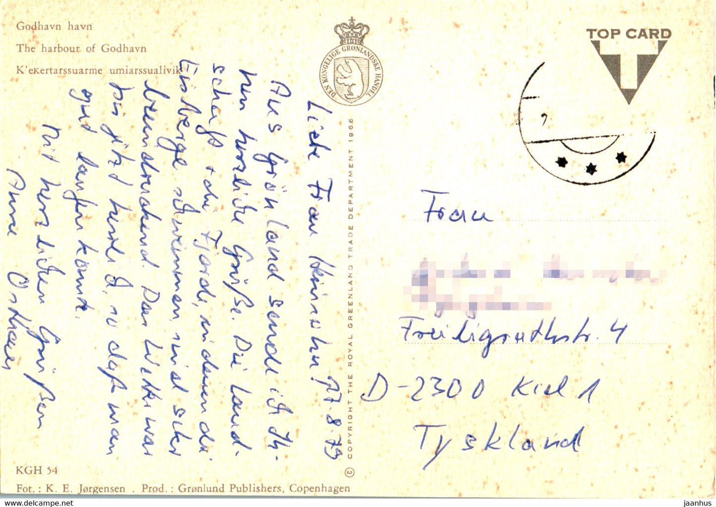 Godhavn havn - harbour - KGH 54 - 1966 - Greenland - Denmark - used