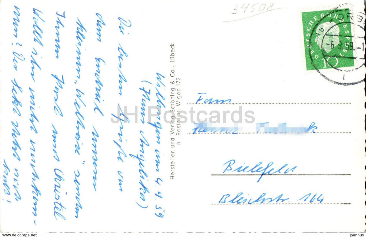 Willingen - Hermeketal - Happecketal - deer - animal - old postcard - 1959 - Germany - used