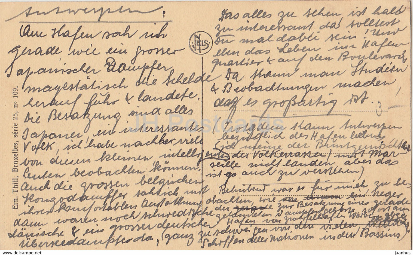 Anvers - Antwerpen - Steamer dans l'Escaut - Stoomboot in de Schelde - Schiff - 109 - alte Postkarte - Belgien - gebraucht