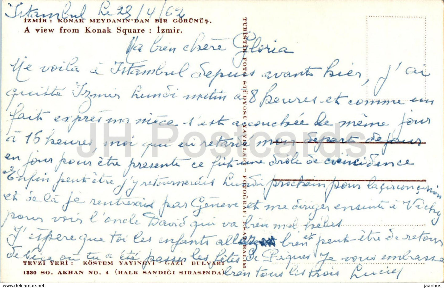 Izmir – Ein Blick vom Konak-Platz – 1962 – Türkei – gebraucht