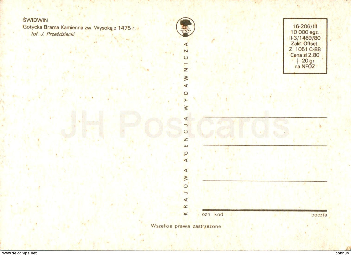 Swidwin - Gotycka Brama Kamienna - Gotisches Steintor - Polen - unbenutzt