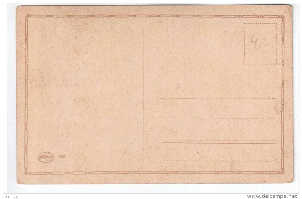 illustration by Fiebiger - trees , sea - Amag 405 - old postcard - unused - JH Postcards