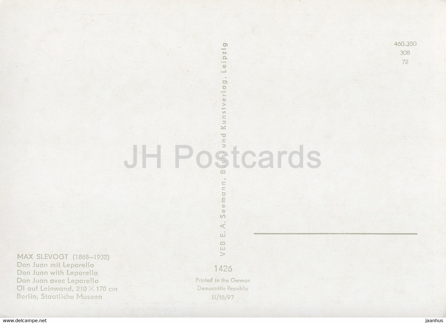 peinture de Max Slevogt - Don Juan mit Leporello - 1426 - Art allemand - Allemagne DDR - inutilisé