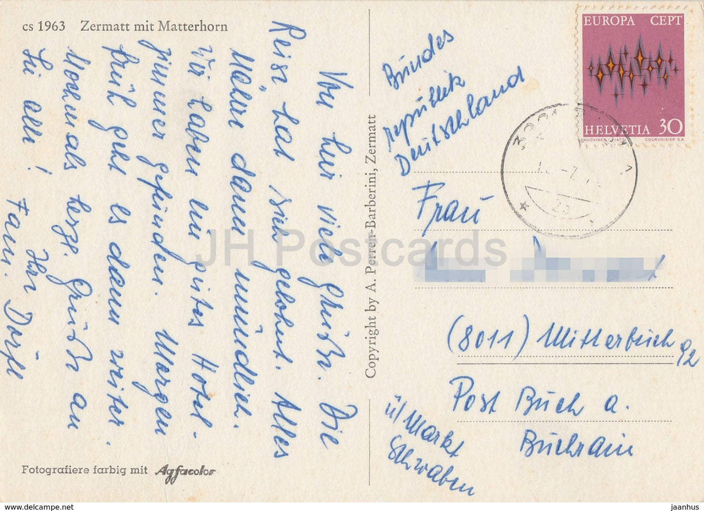 Zermatt mit Matterhorn - Années 1970 - Suisse - occasion