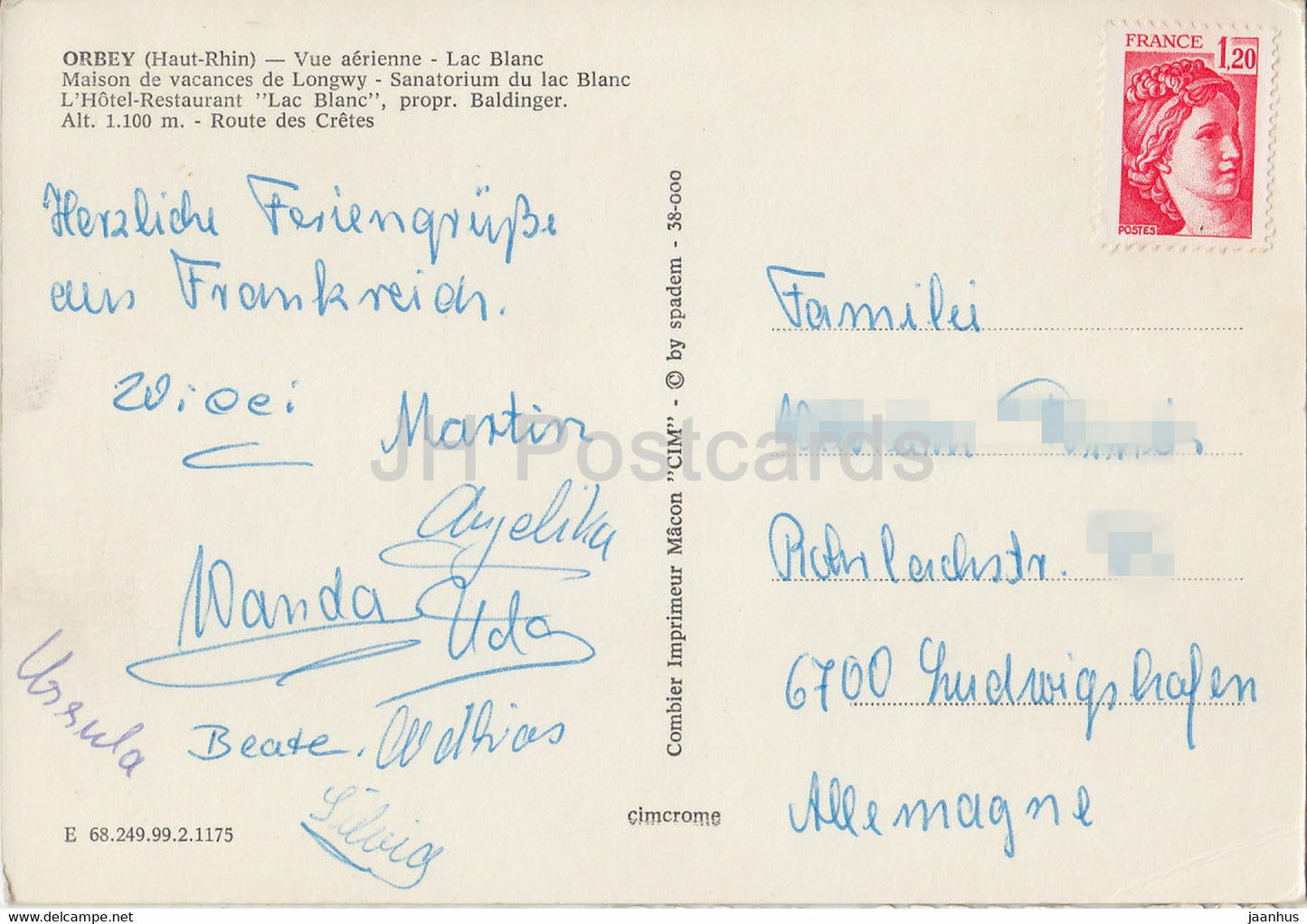 Orbey - Haut Rhin - Vue Aerienne - Lac Blanc - Sanatorium - See - L'Hotel Restaurant - Frankreich - gebraucht