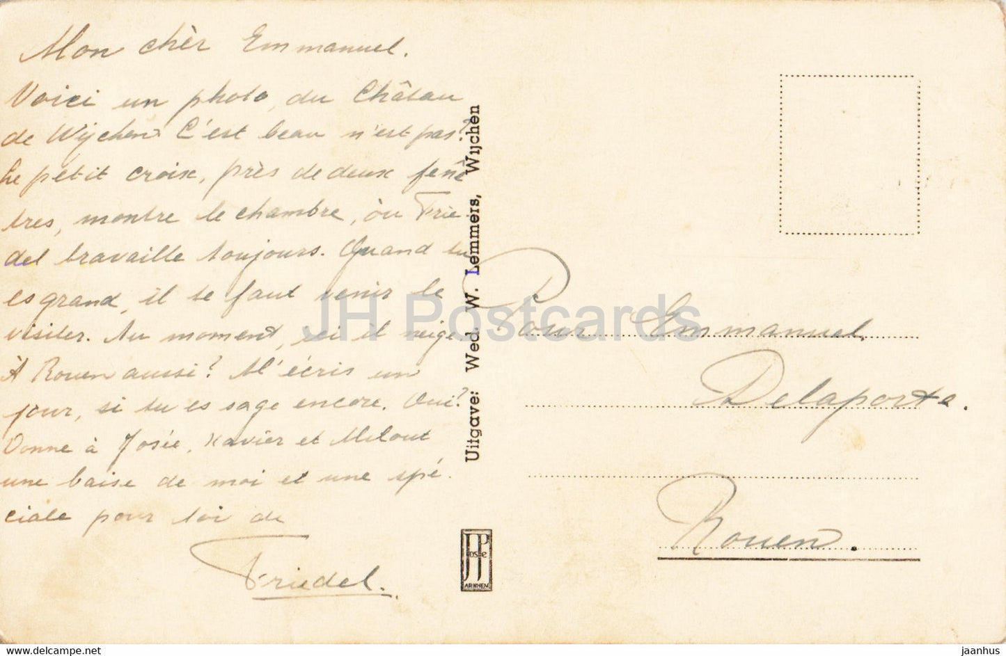 Wijchen - Kasteel Wijchen - Raadhuis - castle - old postcard - Netherlands - used